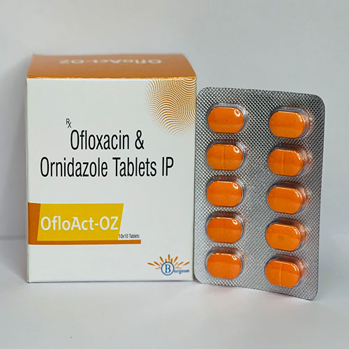 Product Name: OfloAct Oz, Compositions of OfloAct Oz are Ofloxacin & Ornidazole Tablets Ip - Burgeon Health Series Pvt Ltd