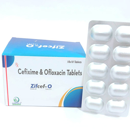 Product Name: ZIFCEF O, Compositions of ZIFCEF O are Cefixime & Ofloxacin Tablets - Ozenius Pharmaceutials
