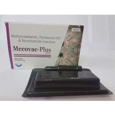 Product Name: Mecovac plus, Compositions of Mecovac plus are Methylcobalamin, Pyridoxine Hydrochloride & Nicotinamide injection  - Cubic Lifesciences Private Limited