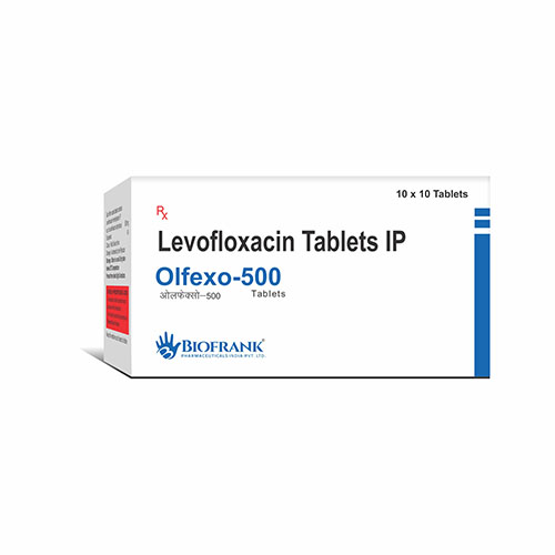 Product Name: Olfexo 500, Compositions of Olfexo 500 are Levofloxacine Tablets IP - Biofrank Pharmaceuticals (India) Pvt. Ltd