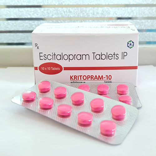 Product Name: Kritopram 10, Compositions of Kritopram 10 are Escitalopram Tablets IP - Kriti Lifesciences