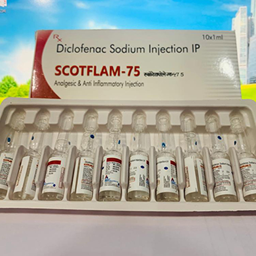 Product Name: Scotflam 75, Compositions of Scotflam 75 are Diclofenac Sodium Injection IP - Adenscot Healthcare Pvt. Ltd.