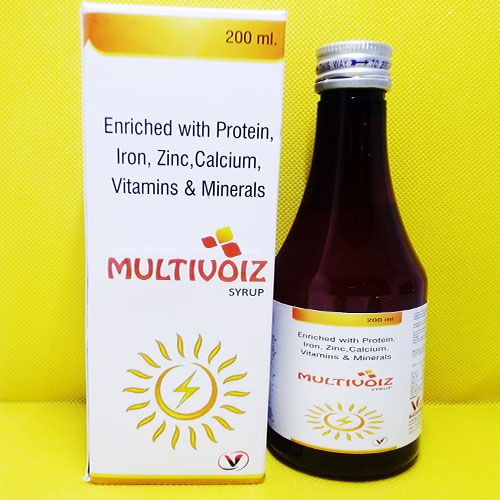 Product Name: Multivoiz , Compositions of Multivoiz  are  Enriched Protein,Iron,Zinc,Calcium,Vitamins& Minerals - Voizmed Pharma Private Limited