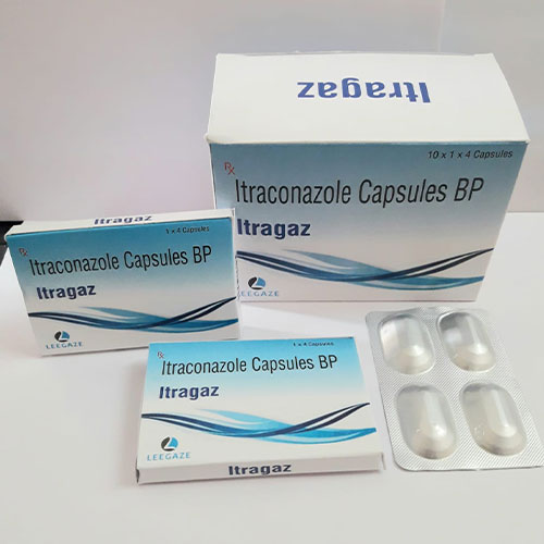 Product Name: Itragaz, Compositions of Itragaz are Itraconazole - Leegaze Pharmaceuticals Private Limited