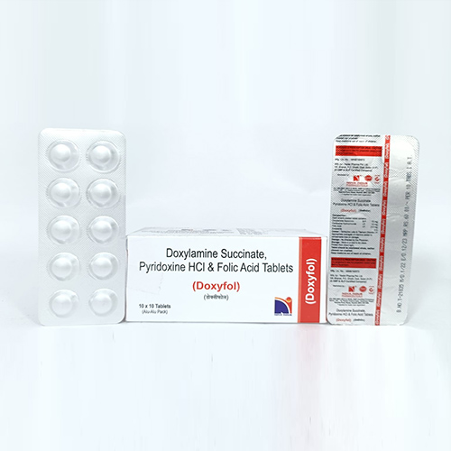 Product Name: Doxyfol, Compositions of Doxyfol are Doxylamine Succinate,Pyridoxine HCL & Folic Acid Tablets - Nova Indus Pharmaceuticals