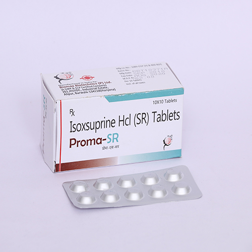Product Name: PROMA SR, Compositions of PROMA SR are Isoxsuprine Hcl Tablets - Biomax Biotechnics Pvt. Ltd