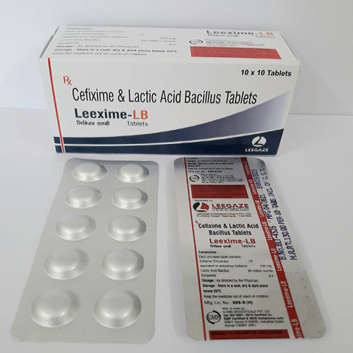 Product Name: Leexime LB, Compositions of Leexime LB are Cefixime & Lactic acid Bacillus - Leegaze Pharmaceuticals Private Limited