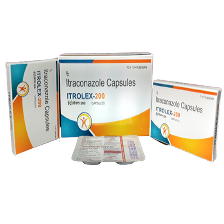 Product Name: Itrolex 200, Compositions of Itrolex 200 are Itraconazole Capsules - Kevlar Healthcare Pvt Ltd