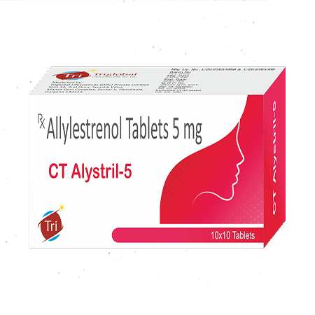 Product Name: CT Alystril 5, Compositions of Allylestrenol Tablets 5 mg are Allylestrenol Tablets 5 mg - Triglobal Lifesciences (opc) Private Limited