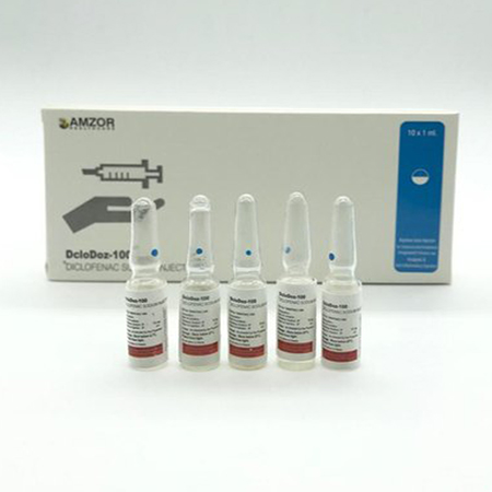 Product Name: Dclodoz 100, Compositions of Dclodoz 100 are Diclofenac Sodium Injection IP - Amzor Healthcare Pvt. Ltd