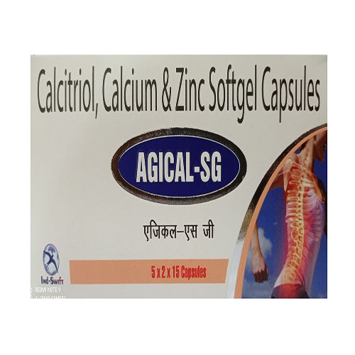 Product Name: Agical SG, Compositions of Agical SG are Calcitrol,Calcium & Zinc  Softgel Capsules - Yazur Life Sciences