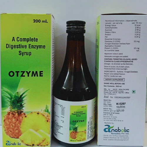 Product Name: Otzyme, Compositions of Otzyme are A Complete Digestive Enzyme - Anabolic Remedies Pvt Ltd