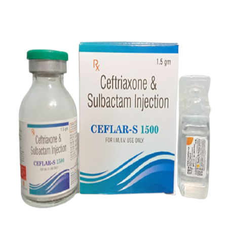 Product Name: Ceflar S 1500, Compositions of Ceflar S 1500 are Ceftriaxone & Sulbactam Injection - Kevlar Healthcare Pvt Ltd