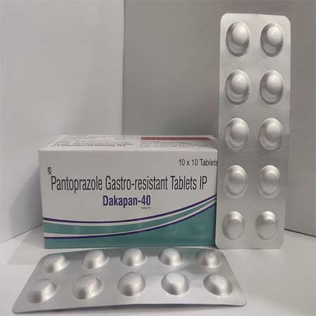 Product Name: Dakapan 40, Compositions of Dakapan 40 are Pantoprazole Gastro-Resitant Tablets IP - Dakgaur Healthcare