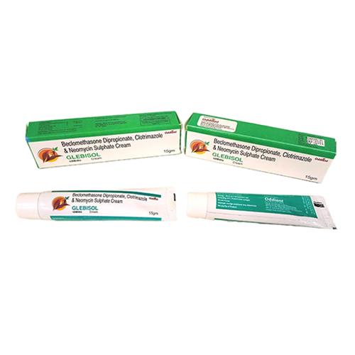 Product Name: Glebisol, Compositions of Glebisol are Beclomethasone Dipropionate IP 0.025% w/w + Clotrimazole IP 1.0 % w/w+  Neomycin Sulphate eq. to Neomycin Base 0.5 % w/w - Oddiant Formulations