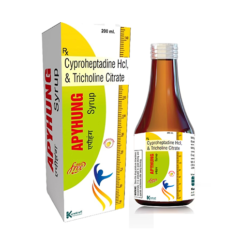 Product Name: ApyhungSyrup, Compositions of ApyhungSyrup are Cyproheptadine HCL, & Tricholine Citrate - KureKraft Pharmaceuticals