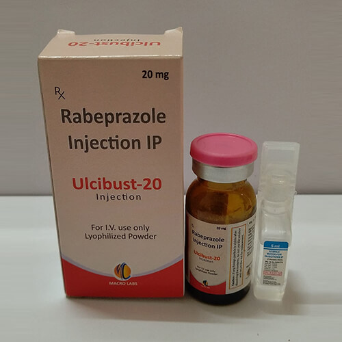 Product Name: Ulcibust 20, Compositions of Ulcibust 20 are Rabeprazole Injection IP - Macro Labs Pvt Ltd