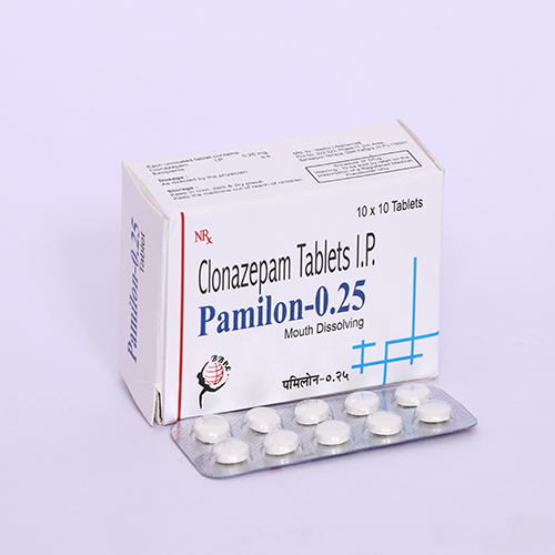 Product Name: PAMILON 0.25, Compositions of PAMILON 0.25 are Clonazepam Tablets IP - Biomax Biotechnics Pvt. Ltd
