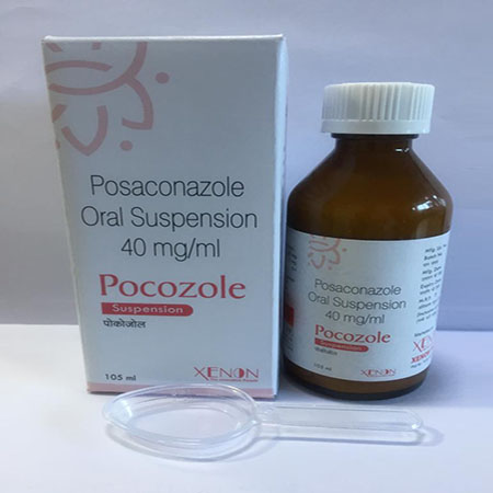 Product Name: Pocozole, Compositions of Pocozole are Posaconazole Oral Suspension 40 mg/ml - Xenon Pharma Pvt. Ltd