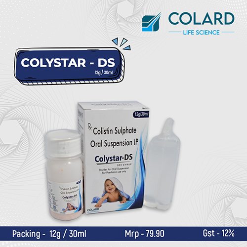 Product Name: COLYSTAR   DS, Compositions of COLYSTAR   DS are Colistin Sulphate Oral Suspension IP - Colard Life Science