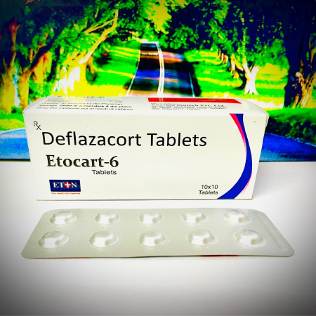 Product Name: Etocart 6, Compositions of Etocart 6 are Deflazacort Tablets - Eton Biotech Private Limited