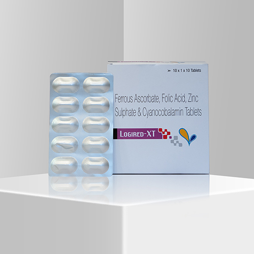 Product Name: Logired XT, Compositions of Logired XT are Ferrous Ascorbate,Folic Acid, Zinc Sulphate and Cyanocobalamin Tablets - Velox Biologics Private Limited