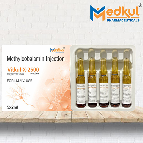 Product Name: Vitkul X 2500, Compositions of Vitkul X 2500 are Methylcobalamin Injections - Medkul Pharmaceuticals