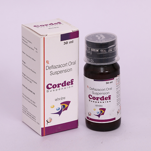 Product Name: CORDEF, Compositions of CORDEF are Deflazacort Oral Suspension - Biomax Biotechnics Pvt. Ltd