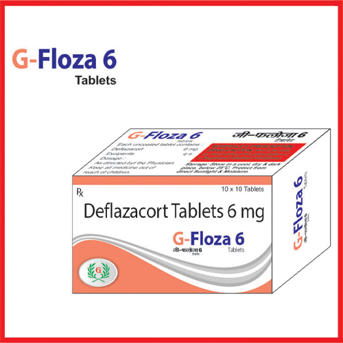 Product Name: G Floza 6, Compositions of G Floza 6 are Deflazacort Tablets 6 mg - Greef Formulations