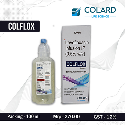 Product Name: COLFLOX, Compositions of COLFLOX are Levofloxacin infusion IP (0.5% w/v) - Colard Life Science