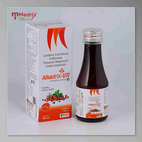 Product Name: Alkadrix  UTI, Compositions of Alkadrix  UTI are Cranberry Fruit Extract D -Mannose Potassium- Magnesium Citrtrate Suspension  - Medrix Labs Pvt Ltd