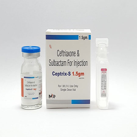 Product Name: Ceptrix 1.5gm, Compositions of Ceptrix 1.5gm are Ceftriaxone & Sulbactam For Injecton - Noxxon Pharmaceuticals Private Limited