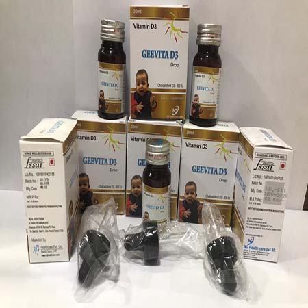 Product Name: Geevita D3, Compositions of Geevita D3 are Vitamin D3 Oral Solution IP - NG Healthcare Pvt Ltd