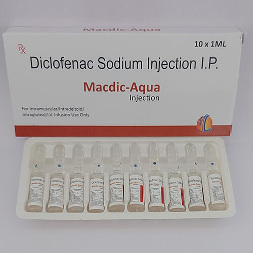 Product Name: Macdic Aqua, Compositions of Macdic Aqua are Diclofenac Sodium Injection IP - Macro Labs Pvt Ltd