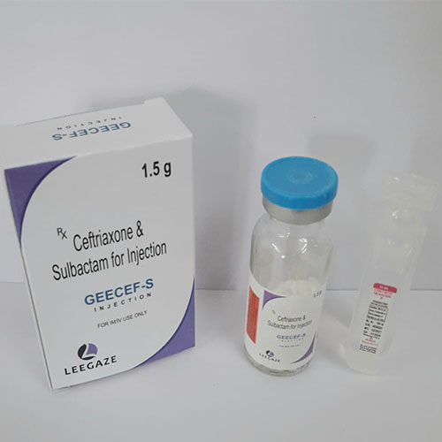 Product Name: Geecef S, Compositions of Geecef S are Ceftriaxone & Sulbactam - Leegaze Pharmaceuticals Private Limited