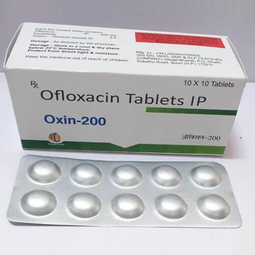 Product Name: Oxin 200, Compositions of Oxin 200 are Ofloxacin Tablets IP - Macro Labs Pvt Ltd