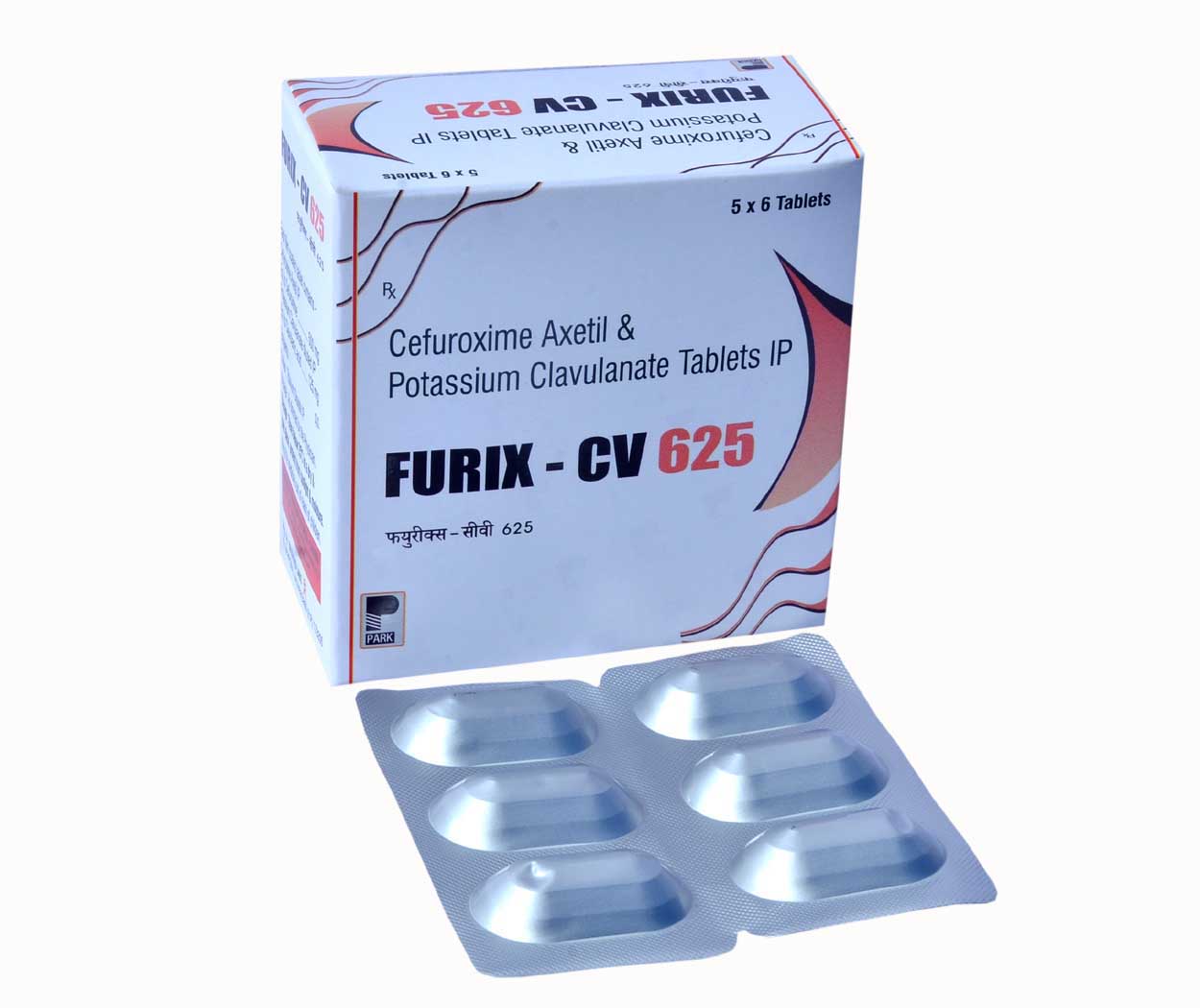 Product Name: FURIX CV 625, Compositions of FURIX CV 625 are Cefuroxime Axetil & Potassium Clavulanate Tablets IP - Park Pharmaceuticals
