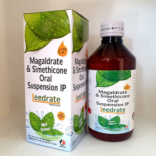 Product Name: Leedrate, Compositions of Leedrate are Magaldrate & Simethicone Oral susp. - Leegaze Pharmaceuticals Private Limited