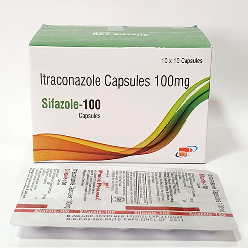 Product Name: Sifazole 100, Compositions of Sifazole 100 are Itraconazone Capsules 100 mg - Pride Pharma