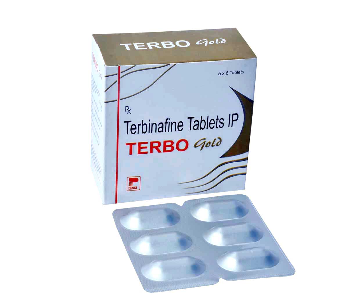 Product Name: TERBO Gold, Compositions of TERBO Gold are Terbinafine Tablets IP - Park Pharmaceuticals