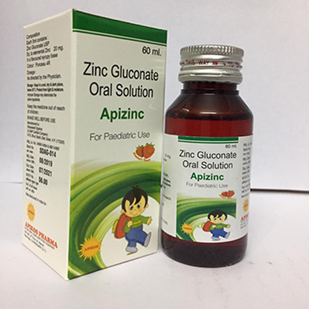 Product Name: APIZINC, Compositions of APIZINC are Zinc Gluconate Oral Solution - Apikos Pharma