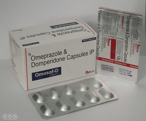 Product Name: Omosof D, Compositions of Omosof D are Omeprazole & Domperidone Capsules IP - Aidway Biotech