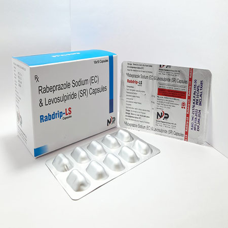 Product Name: Rabdrip Ls, Compositions of Rabdrip Ls are Rebeprazole Sodium(Enteric Coated) & Levosulipride(Sustained Release) Capsules - Noxxon Pharmaceuticals Private Limited