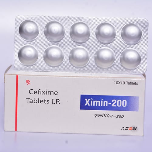 Product Name: XIMIN 200, Compositions of CEFIXIME 200mg are CEFIXIME 200mg - Aeon Remedies