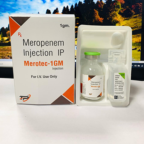 Product Name: MEROTEC 1G, Compositions of MEROTEC 1G are Meropenem Injection IP - Tecnex Pharma