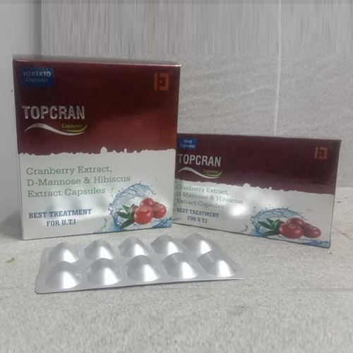 Product Name: Topcran, Compositions of Topcran are Cranberry Extract D-Mannose & Hibiscus Extract Capsules - Jonathan Formulations