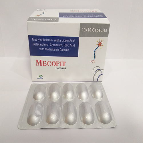 Product Name: Mecofit, Compositions of Mecofit are MethylCobalamin,Alpha Lipoic Acid Betacarotene,Chromium Folic Acid with Multivitamin Capsules - Healthtree Pharma (India) Private Limited