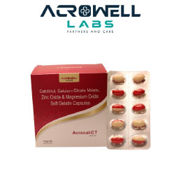 Product Name: Acrocal  CT, Compositions of Acrocal  CT are Calcitrol, Calcium Citrate Malate, Magnesium and  Zinc Softgel Capsules - Acrowell Labs Private Limited