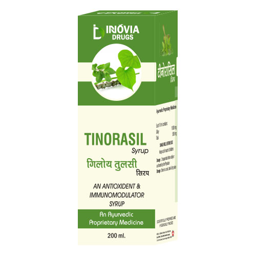 Product Name: Tinorasil, Compositions of Tinorasil are An Antioxidant & Immunomodulator Syrup - Innovia Drugs