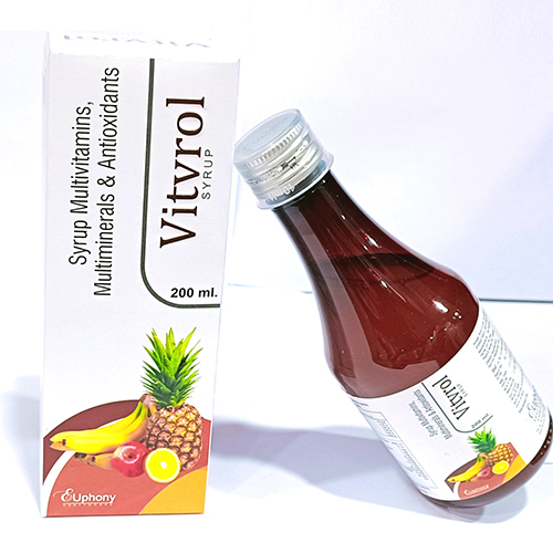 Product Name: Vitvrol Syrup, Compositions of Vitvrol Syrup are Syrup Multivitamins, Multiminerals & Antioxidants - Euphony Healthcare